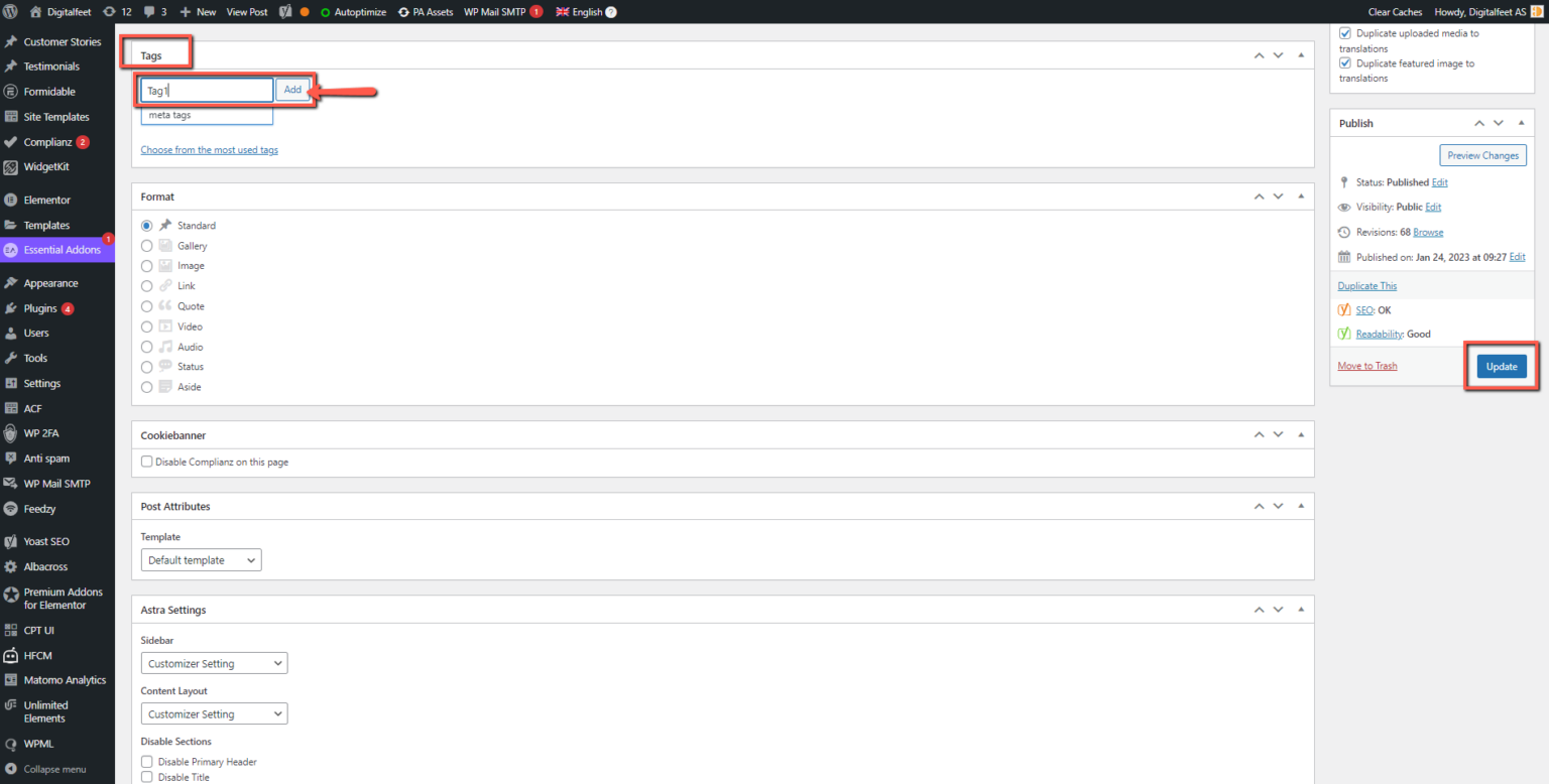 Adding Tag and Category to Post with Elementor Digitalfeet