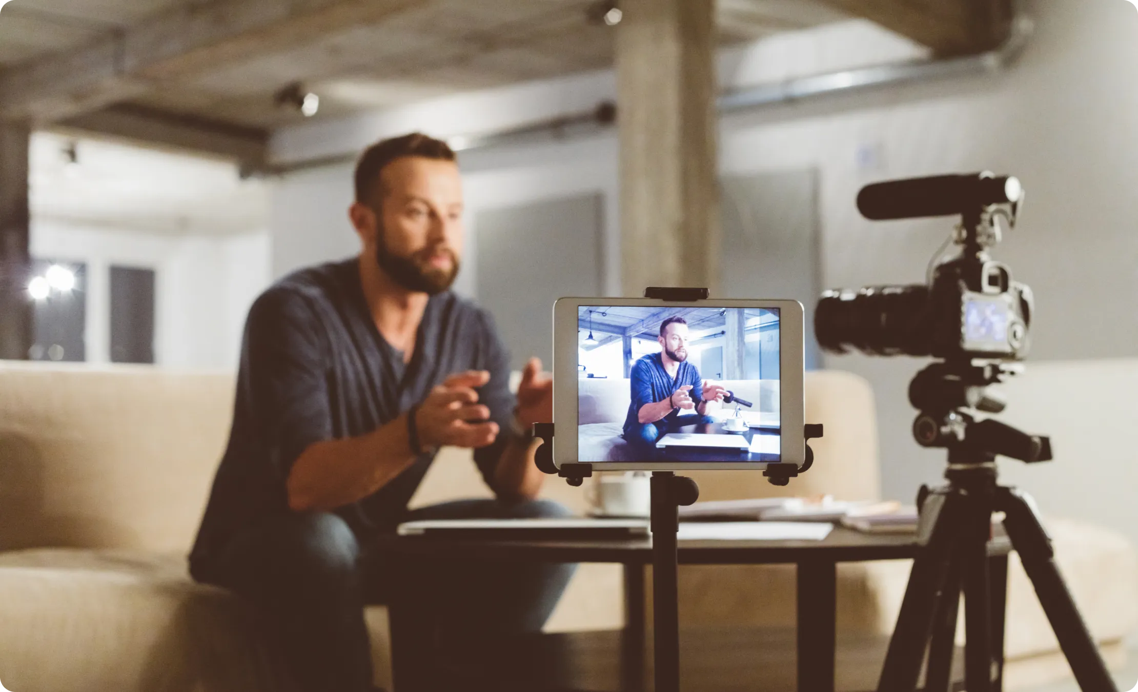 A man taking video