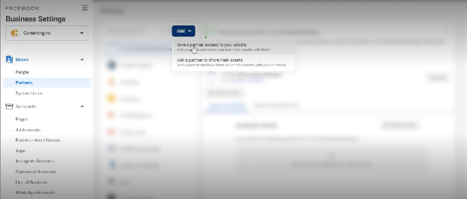 Facebook Business Manager: Giving Partner Access to Assets